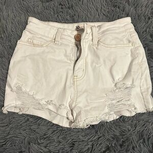 SO White jean shorts